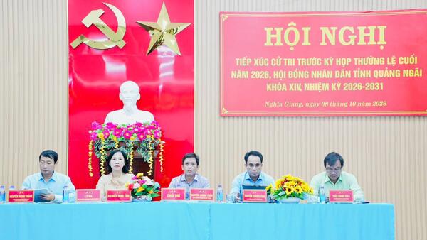 TỔ ĐẠI BIỂU HĐND TỈNH SỐ 5 TIẾP XÚC CỬ TRI XÃ NGHĨA GIANG TRƯỚC KỲ HỌP THƯỜNG LỆ CUỐI NĂM 2026
