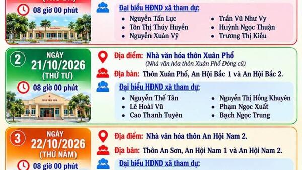 ỦY BAN MẶT TRẬN TỔ QUỐC VIỆT NAM XÃ NGHĨA GIANG THÔNG BÁO LỊCH TIẾP XÚC CỬ TRI TRƯỚC KỲ HỌP THƯỜNG LỆ CUỐI NĂM 2026